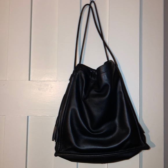 ✨SOLD✨ All Saints Black Leather purse with Tassels - Picture 3 of 16